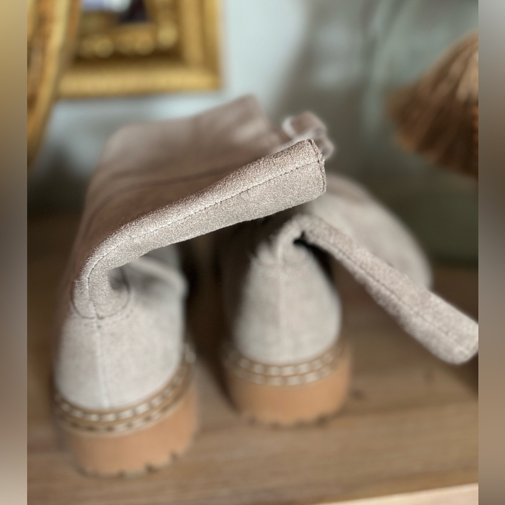 Splendid Taupe Suede Combat Boots 🤎 Lug Sole Ankle Boots | Retail $180 - Picture 4 of 6